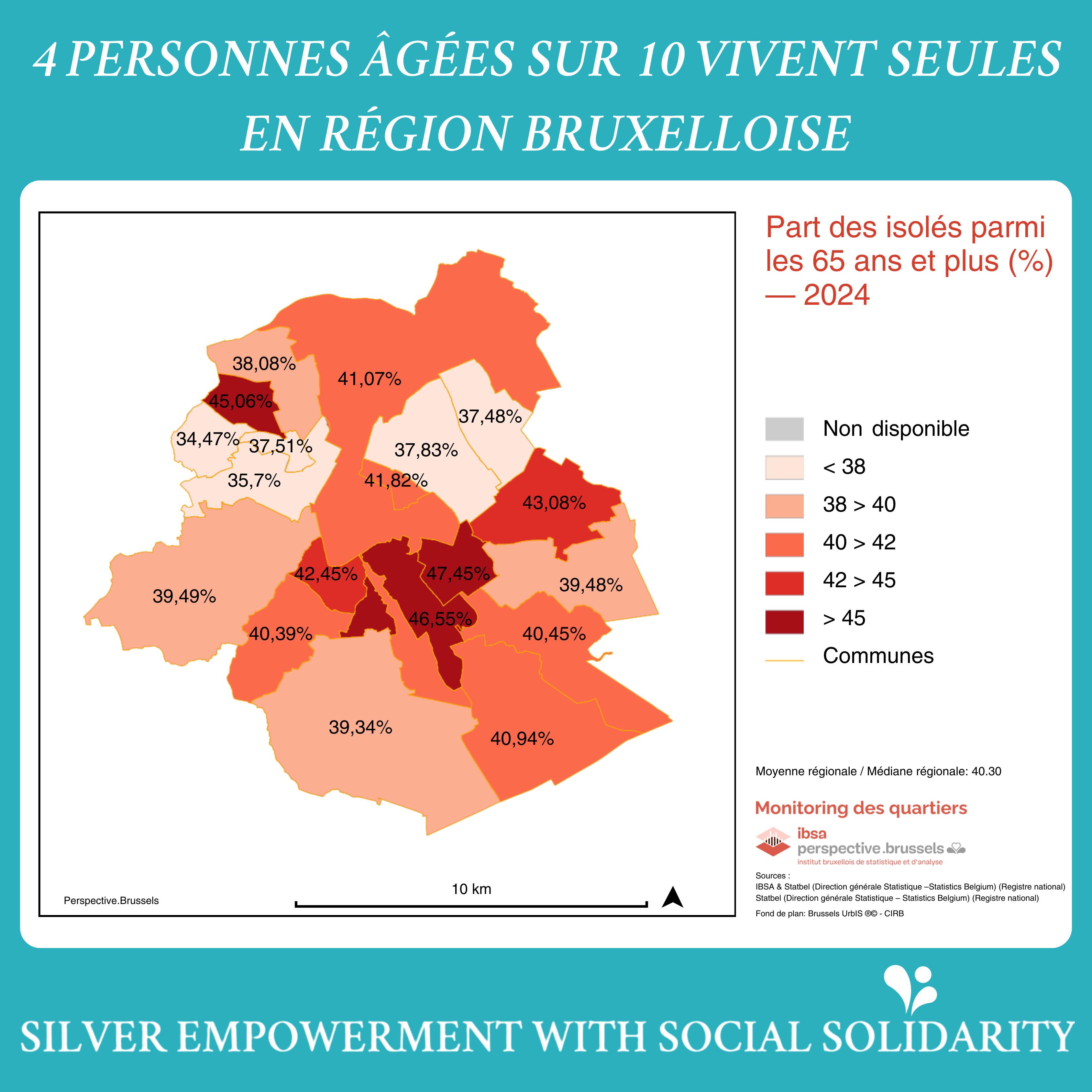 Part des isol&eacute;s parmi les 65 ans et plus - 2024